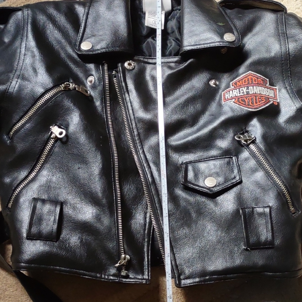 Harley-Davidson Black Biker Jacket / Boys Size 5 / Black Motorcycle Jacket - Picture 13 of 13